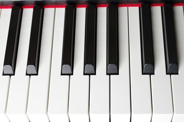 Naklejka premium Keyboard piano. Close-up