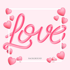 3d love background. vector illustration