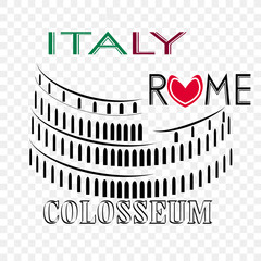 label of the Italian Colosseum