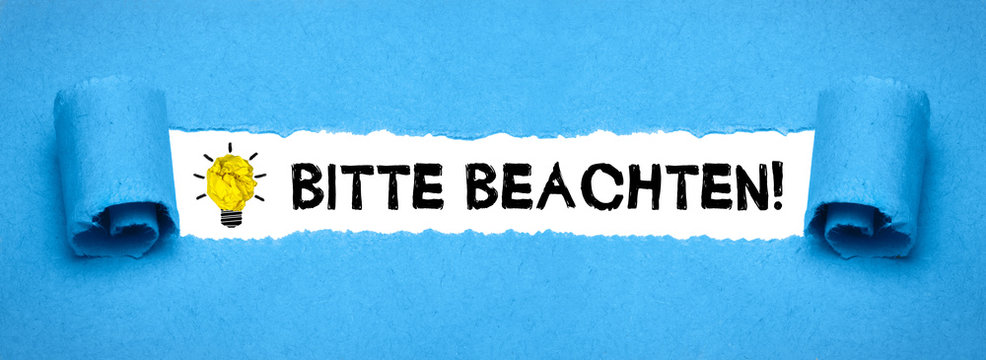 Bitte beachten! 