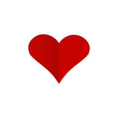 Red heart sign with shadow
