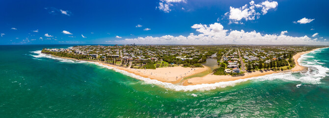 Aerial panoramic images of Dicky Beach, Caloundra, Australia © Martin Valigursky