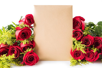 Greeting card with red rose / valentine still life
