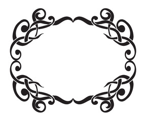 Art Nouveau decorative monochrome square frame with text place
