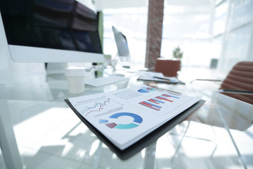 closeup.financial chart on the table from a businessman
