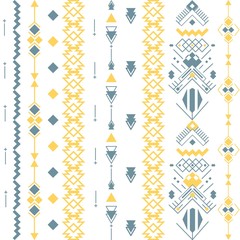 Aztec american indian pattern tribal ethnic motifs geometric vector background. Modern native american tribal motifs clothing fabric ethnic traditional design.