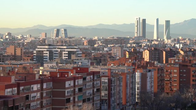 Cityscape skyline view of Madrid