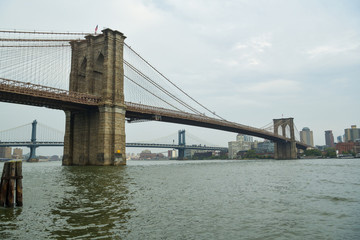 Fototapeta na wymiar Beautiful view on Brooklyn and Manhattan Bridge in New York City