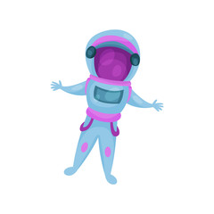 Obraz na płótnie Canvas Astronaut character, spaceman flying in Space cartoon vector Illustration