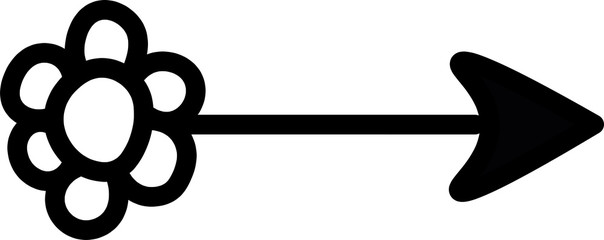 Hand drawn bow tribal doodle sketch vector	