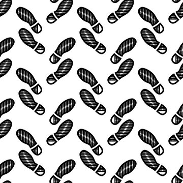 Imprint Soles Shoes Icon Seamless Pattern
