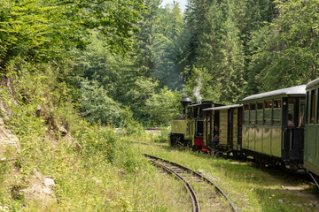 July 4, 2018 - Mocanita Steam Train in Vaser Valley, Bucovina, Romania