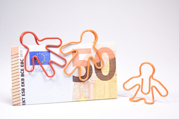 argent euro billet gens salaire