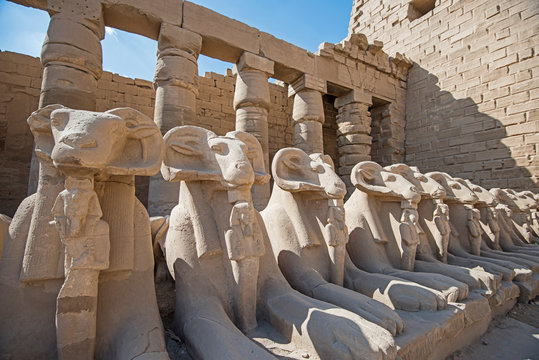 Ram headed avenue of sphinxes at Karnak Temple