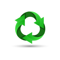 Green recycling logo