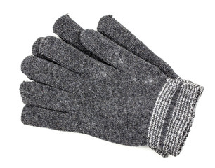 Woolen gloves isolated on white background
