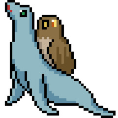 Obraz premium vector pixel art animal buddy