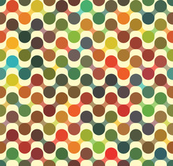 Retro pattern with superimposed circles. Seamless vector background.