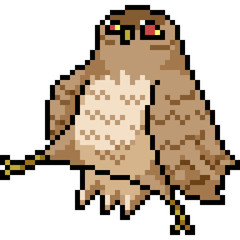 Fototapeta premium vector pixel art owl