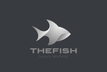 Fish Logo 3D design vector Seafood Restaurant store Jewelry icon