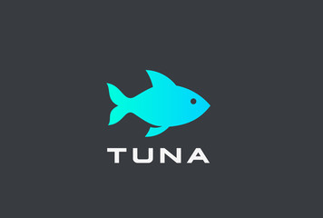 Tuna Fish Logo design vector template