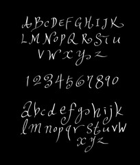 Obraz premium 벡터 문자 / 손으로 쓴 글씨체