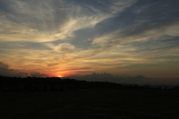 sunset orange sky view