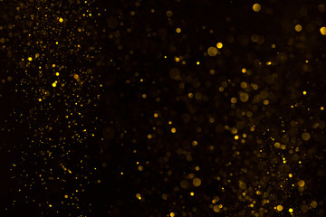 Gold dust glitter sparkle abstract horizontall bokeh background