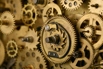 Vintage mechanism macro closeup
