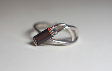 silver pomegranate ring close up
