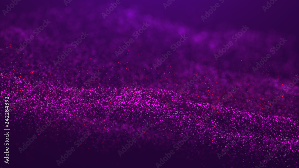 Poster wave glow. wave of particles. wave 3d. 3d rendering. futuristic dots background with a dynamic wave.