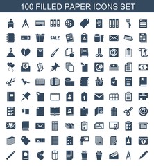 100 paper icons