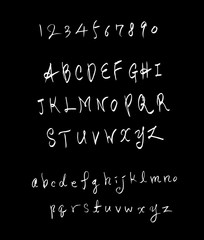 Obraz premium 벡터 문자 / 손으로 쓴 글씨체