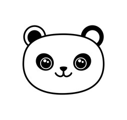 Cute Kawaii style panda vector