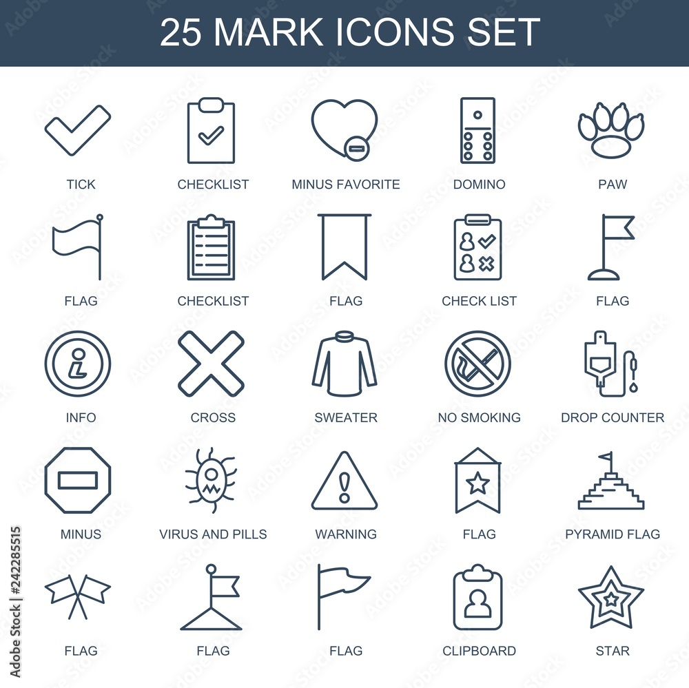 Sticker 25 mark icons