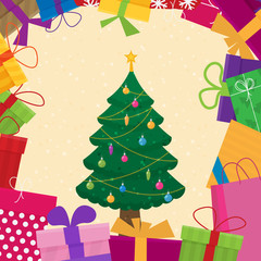 Christmas greeting card. Vector illustration