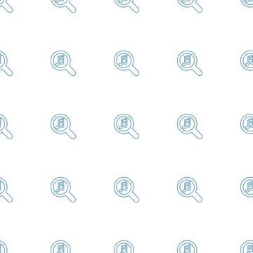 serach music icon pattern seamless white background
