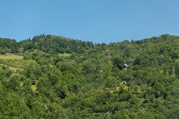 Landscape in Vaser Valley, Bucovina, Mocanita Steam Train, Romania