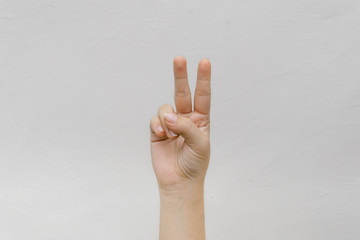 two fingers symbol number isolated