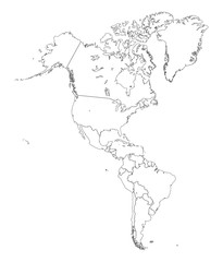 Outline map of Americas