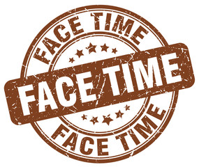 face time brown grunge stamp