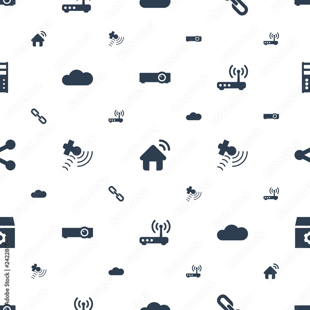 Poster connection icons pattern seamless white background
