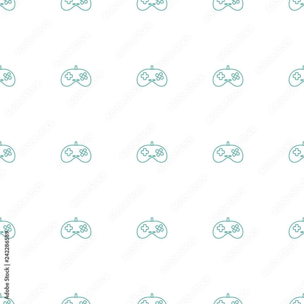Poster joystick icon pattern seamless white background