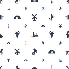 farm icons pattern seamless white background