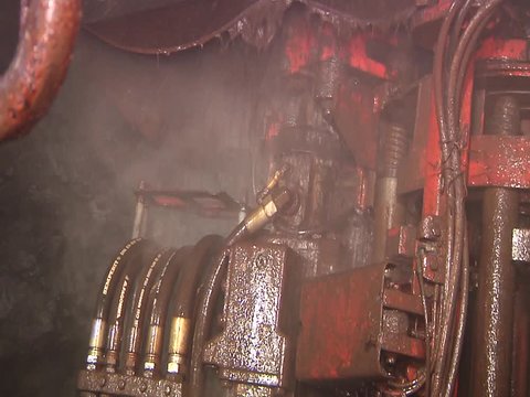 extraction of iron ore in underground mine by drilling machine
