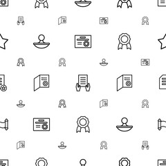 certificate icons pattern seamless white background