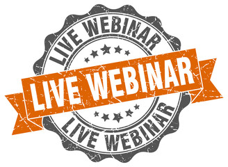Obraz premium live webinar stamp. sign. seal