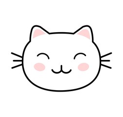 Kawaii style cute cat vector