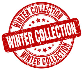 winter collection red grunge round vintage rubber stamp