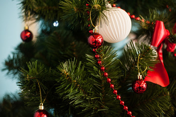 A Christmas new year tree decorations